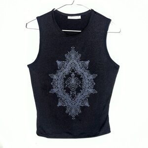 Black rampage y2k top with beading.
